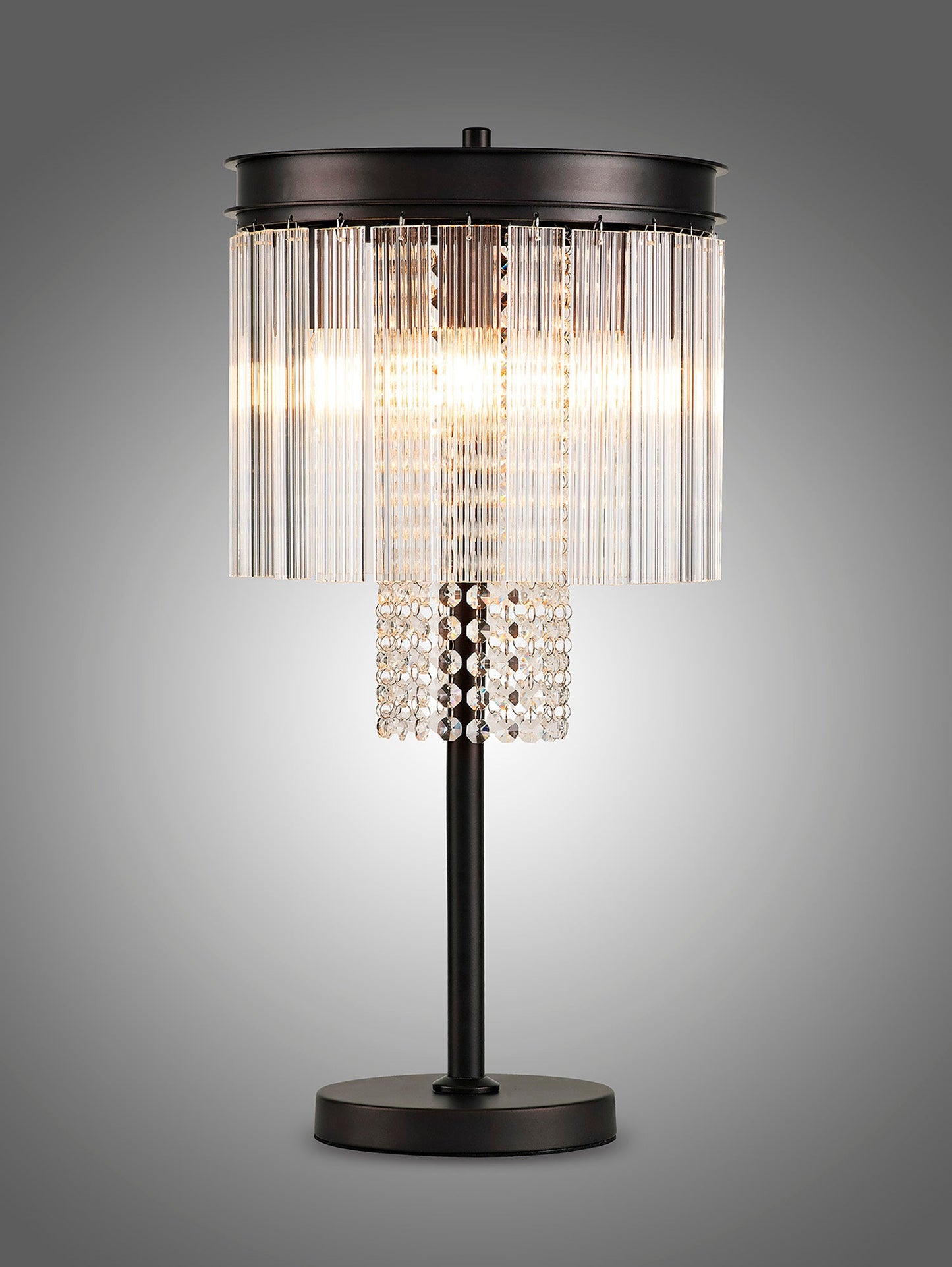 Barns Table Lamp, 6 Light E14, Brown Oxide