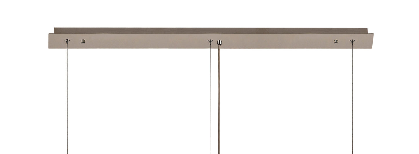 Bollin 102x9cm Linear Pendant Chandelier, 5 Light E14, Polished Chrome and Crystal
