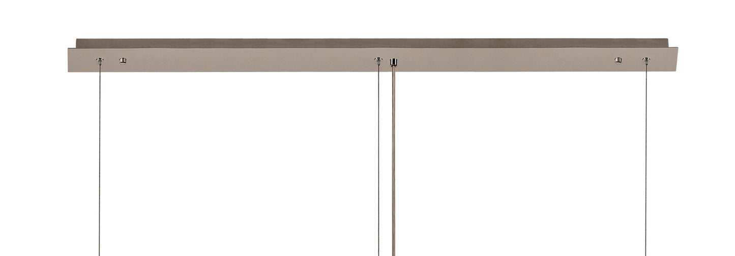 Bollin 138x9cm Linear Pendant Chandelier, 7 Light E14, Polished Chrome and Crystal