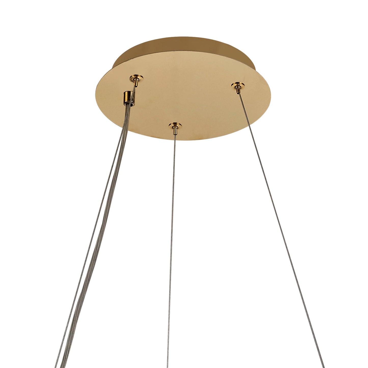 Bollin 60cm Round Pendant Chandelier, 8 Light E14, Gold and Crystal