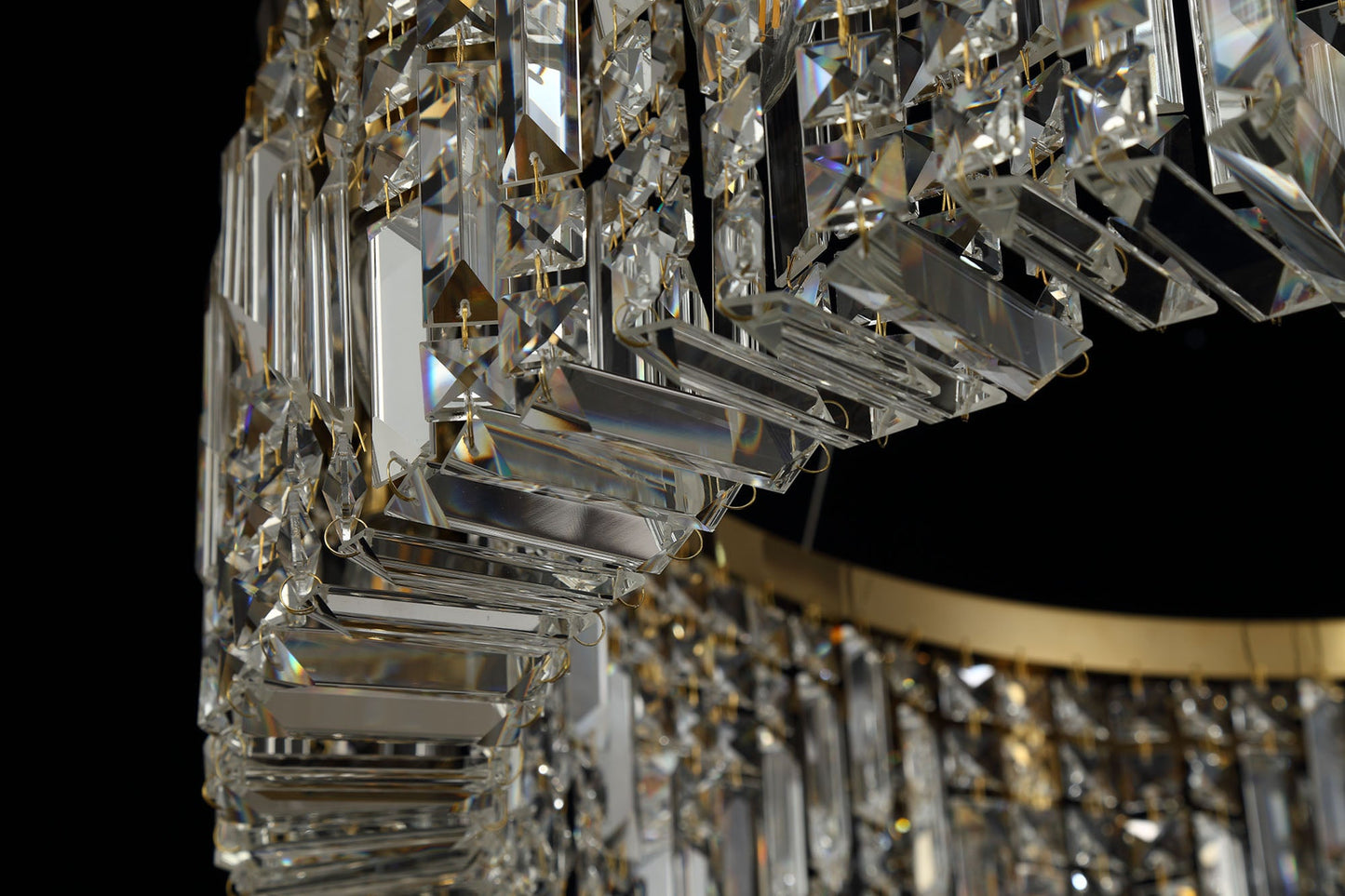 Bollin 80cm Round Pendant Chandelier, 12 Light E14, Gold and Crystal Item Weight: 16.8kg