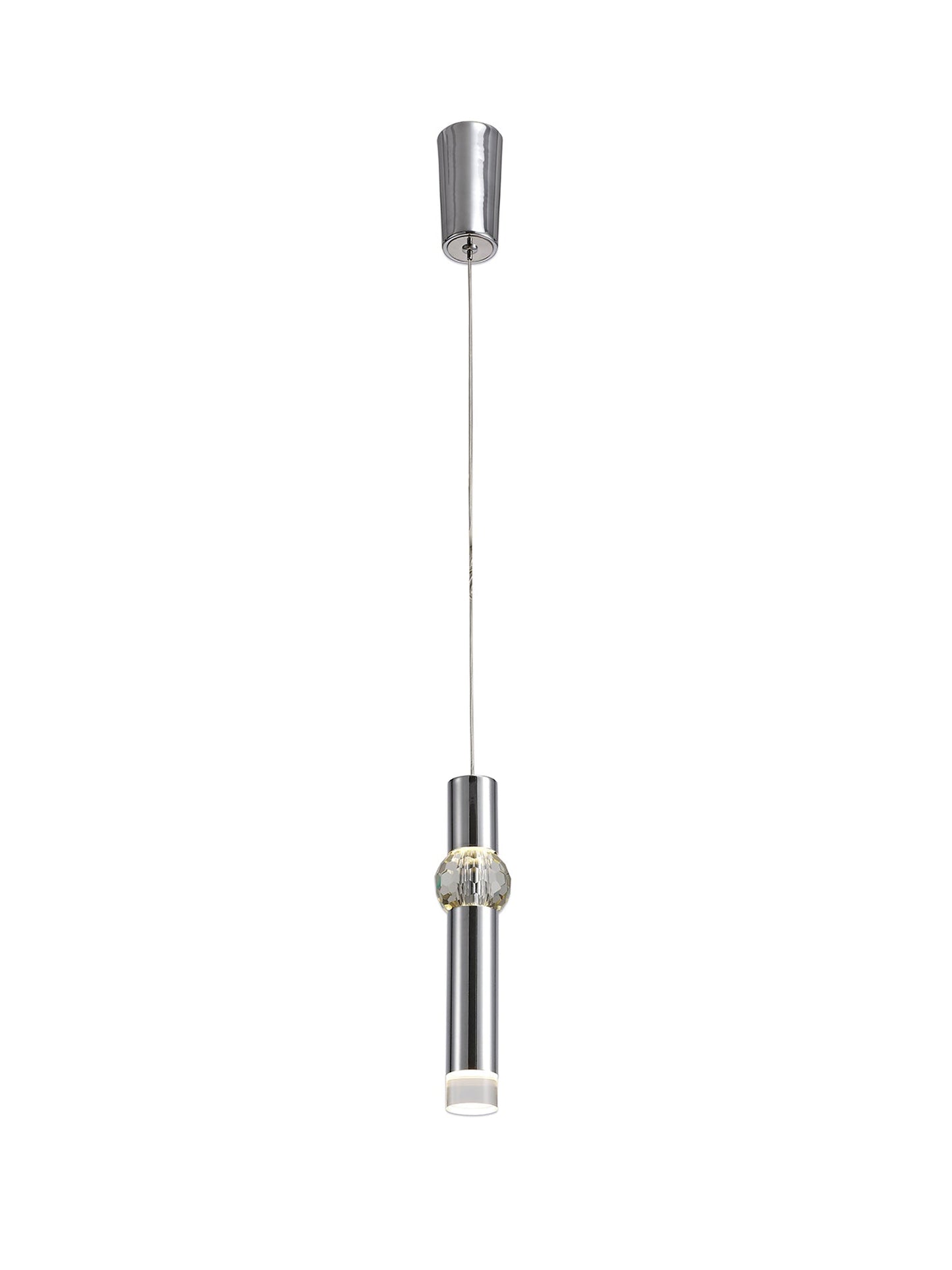 Bollington 1 Light Pendant, 1 x 5W LED, 3000K, 118lm, Polished Chrome, 3yrs Warranty