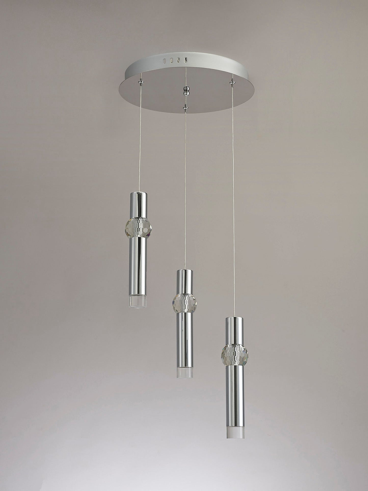 Bollington 3 Light Round Pendant, 3 x 5W LED, 3000K, 268lm, Polished Chrome, 3yrs Warranty
