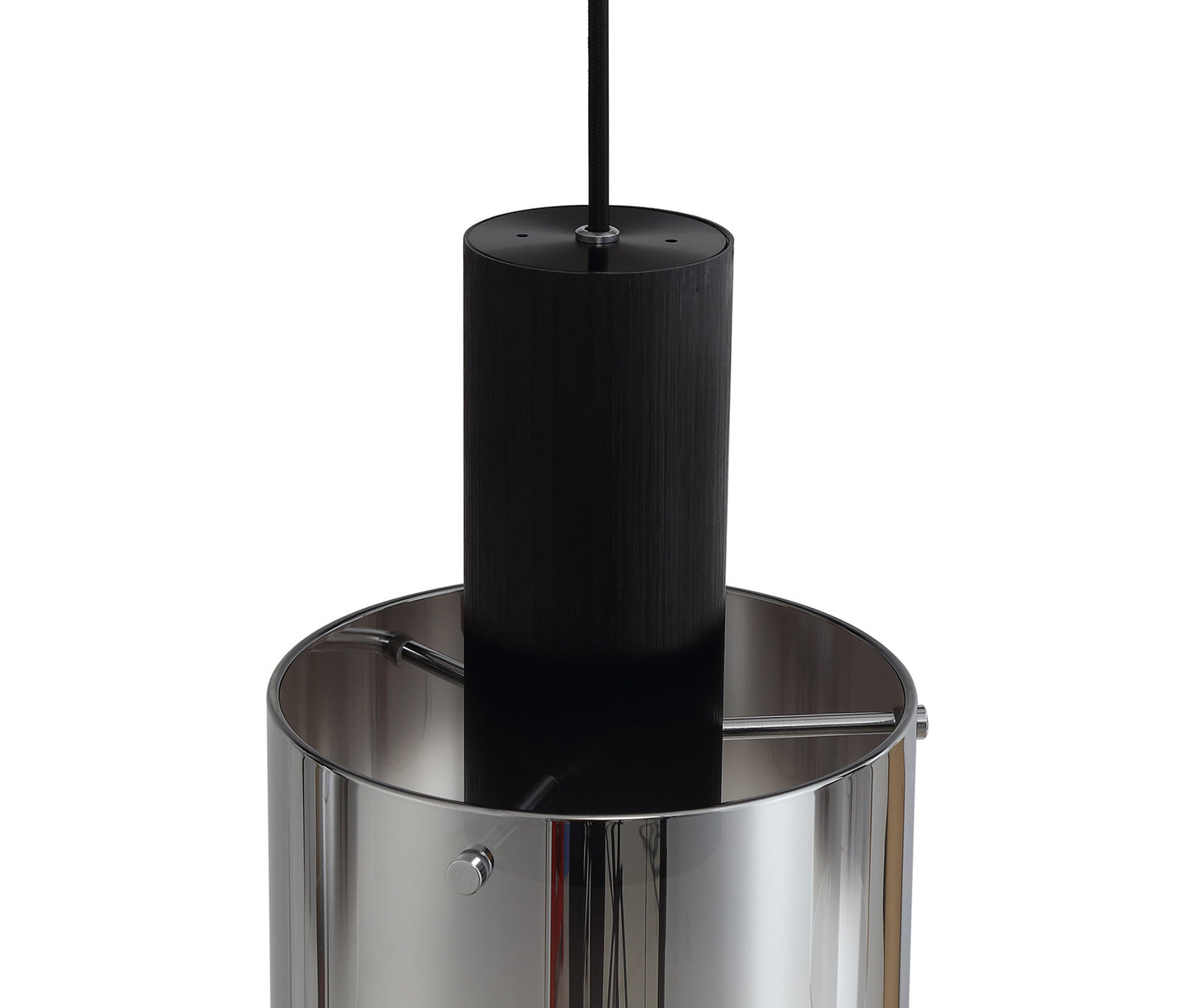 Bowdon Linear Pendant, 3 Light Adjustable E27, Black and Smoke Fade Glass
