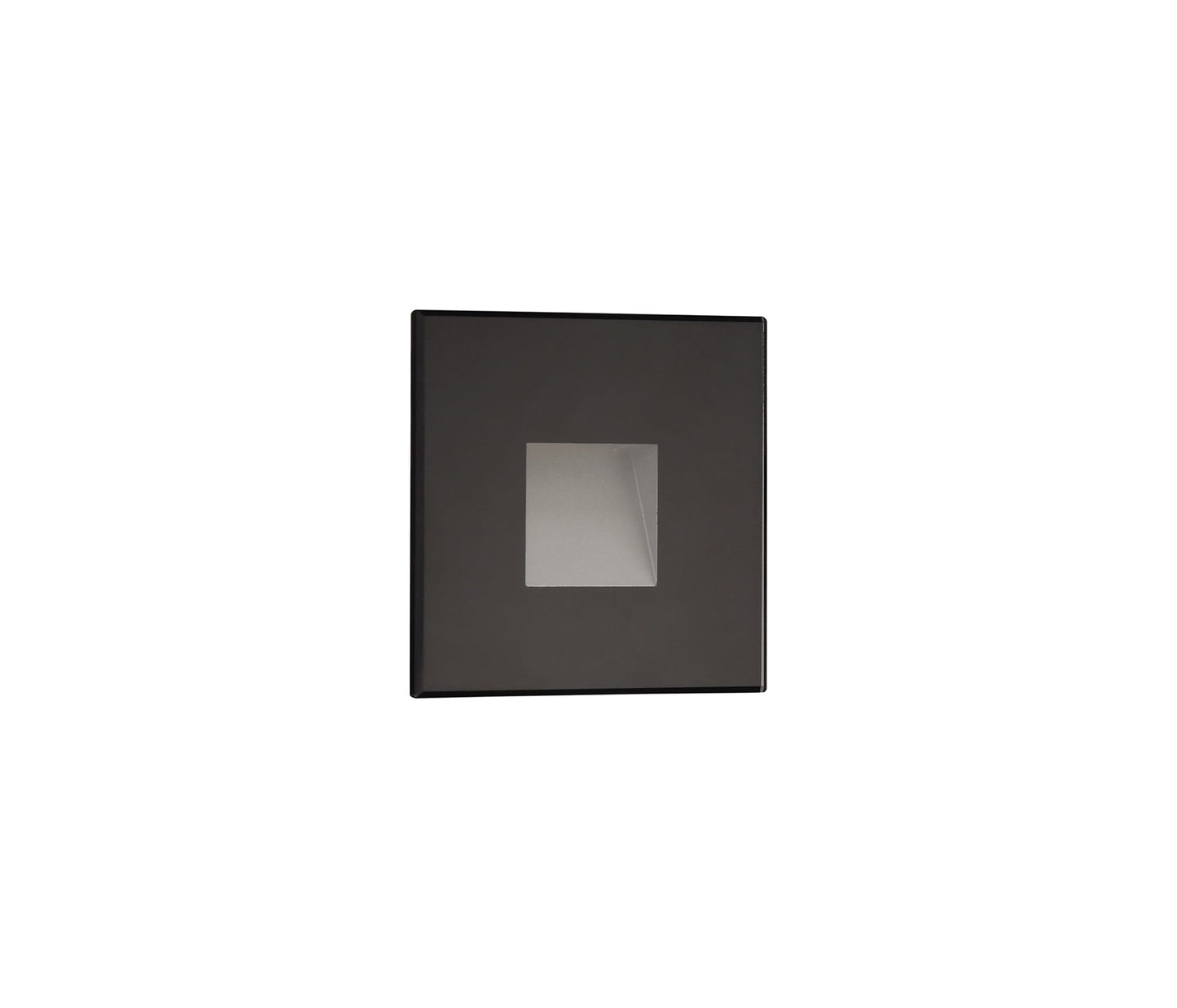 Bower Recessed Square Glass Fronted Wall Lamp, 1 x 1.8W LED, 3000K, 70lm, IP65, Black, 3yrs Warranty