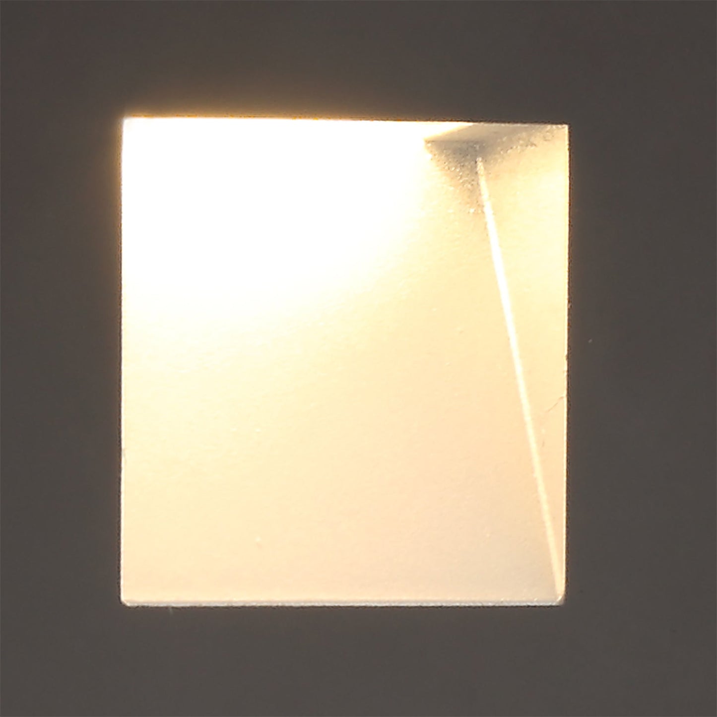 Bower Recessed Square Glass Fronted Wall Lamp, 1 x 1.8W LED, 3000K, 70lm, IP65, Black, 3yrs Warranty