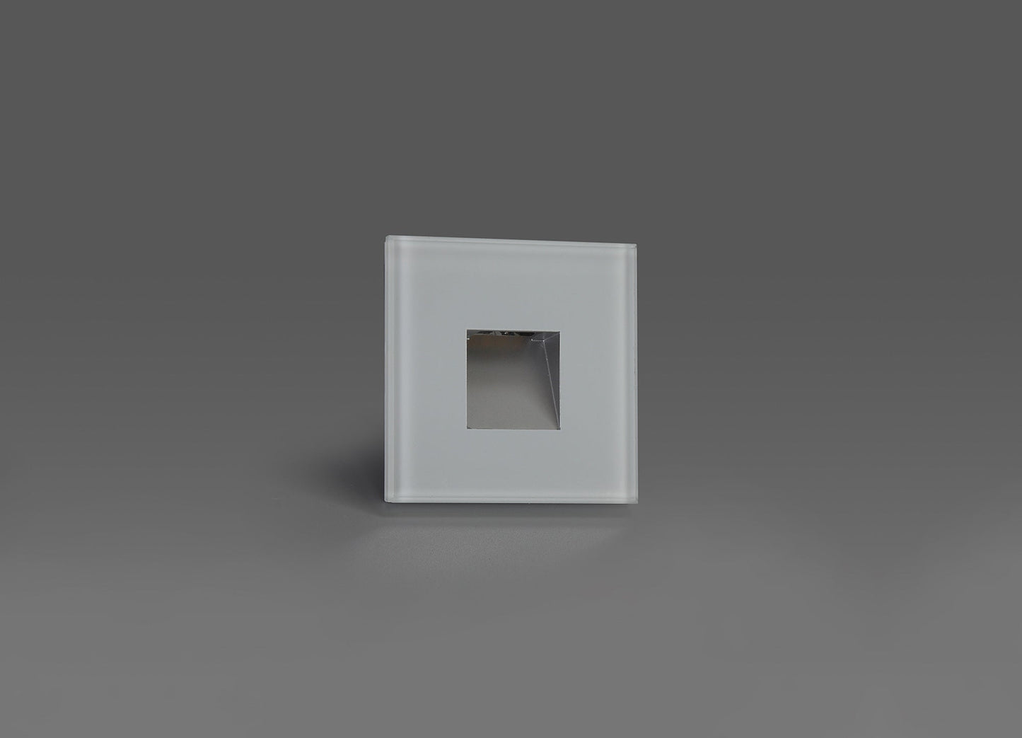 Bower Recessed Square Glass Fronted Wall Lamp, 1 x 1.8W LED, 3000K, 70lm, IP65, White, 3yrs Warranty