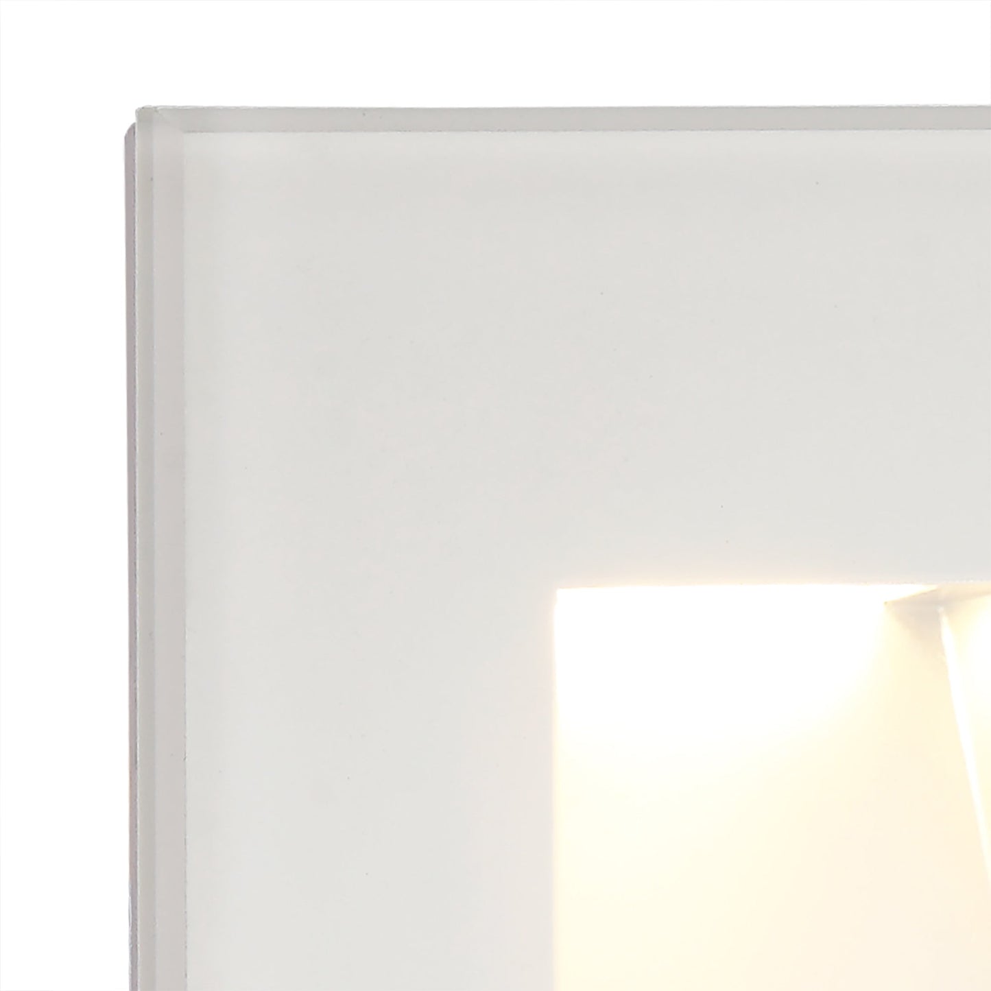 Bower Recessed Square Glass Fronted Wall Lamp, 1 x 1.8W LED, 3000K, 70lm, IP65, White, 3yrs Warranty