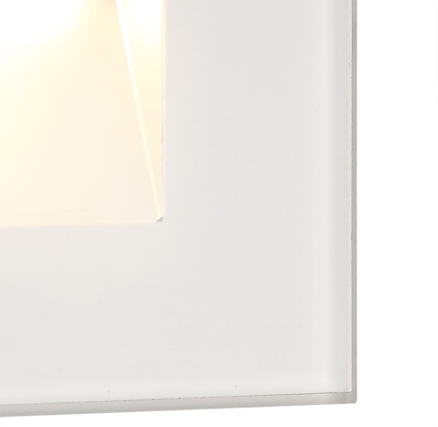 Bower Recessed Square Glass Fronted Wall Lamp, 1 x 1.8W LED, 3000K, 70lm, IP65, White, 3yrs Warranty