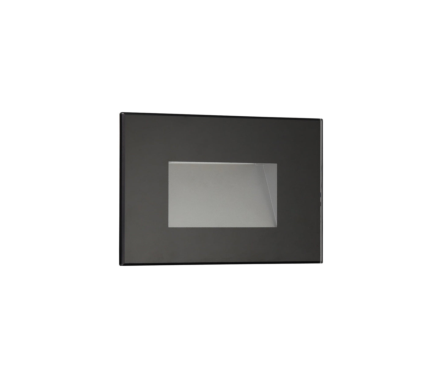 Bower Recessed Rectangle Glass Fronted Wall Lamp, 1 x 3.3W LED, 3000K, 145lm, IP65, Black, 3yrs Warranty