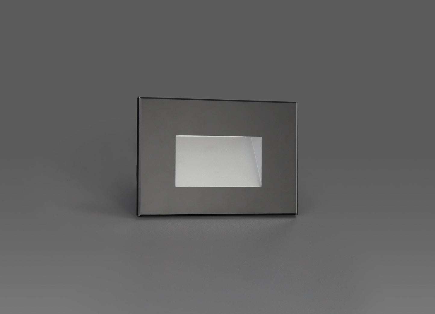 Bower Recessed Rectangle Glass Fronted Wall Lamp, 1 x 3.3W LED, 3000K, 145lm, IP65, Black, 3yrs Warranty