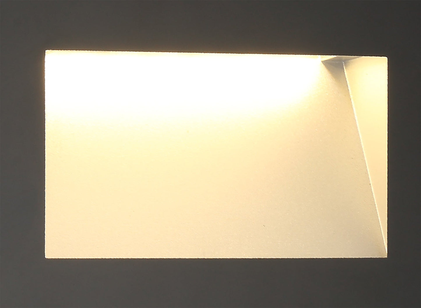 Bower Recessed Rectangle Glass Fronted Wall Lamp, 1 x 3.3W LED, 3000K, 145lm, IP65, Black, 3yrs Warranty