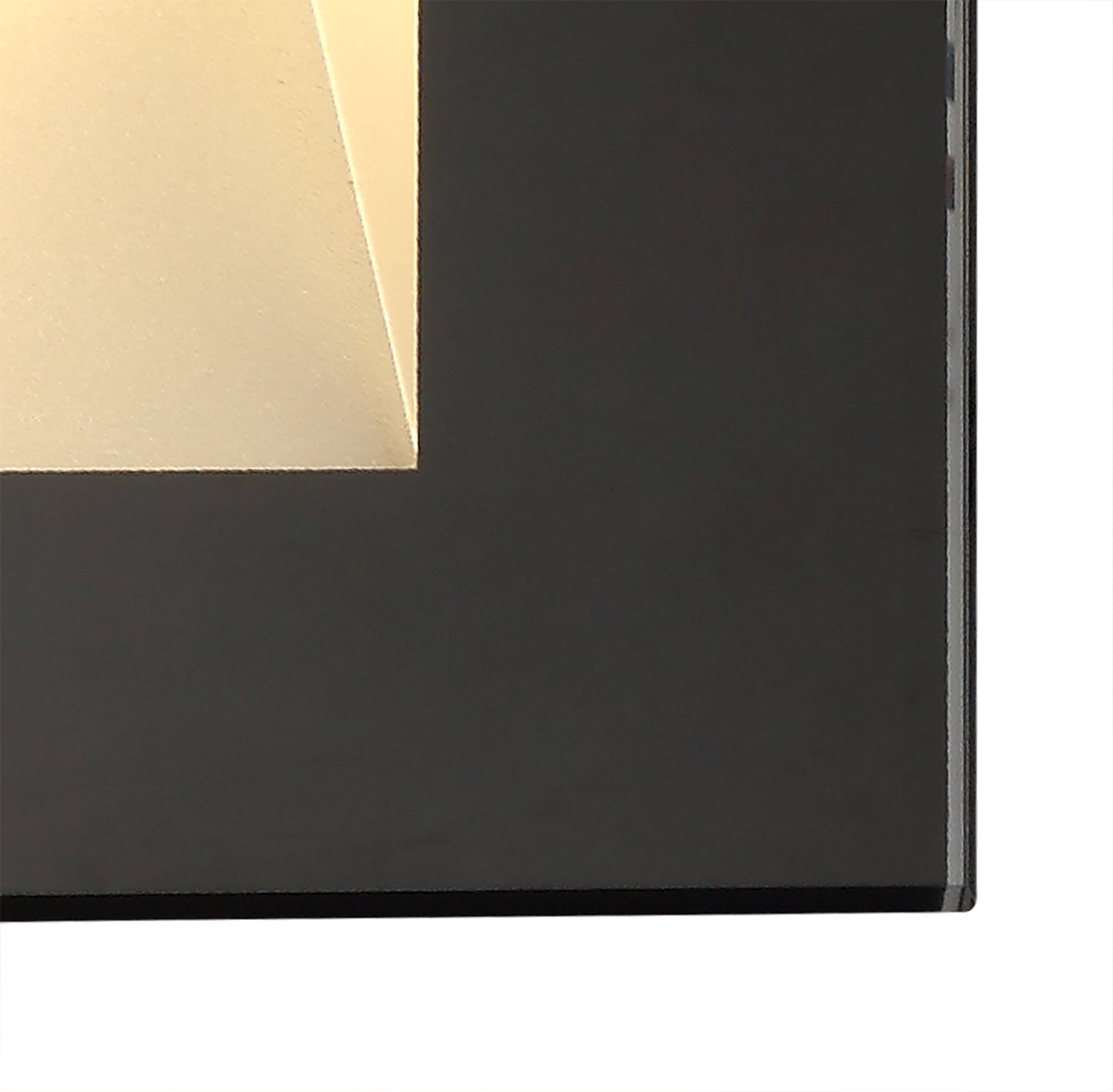 Bower Recessed Rectangle Glass Fronted Wall Lamp, 1 x 3.3W LED, 3000K, 145lm, IP65, Black, 3yrs Warranty
