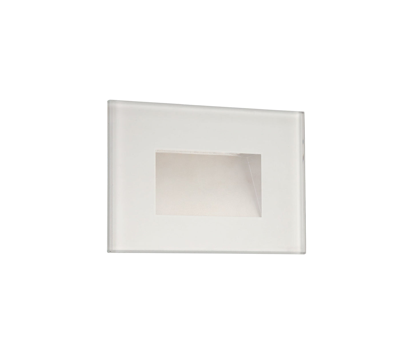 Bower Recessed Rectangle Glass Fronted Wall Lamp, 1 x 3.3W LED, 3000K, 145lm, IP65, White, 3yrs Warranty