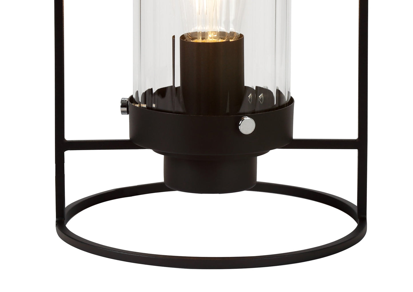 Bramhall Table Lamp, 1 Light E27, Black and Clear Glass