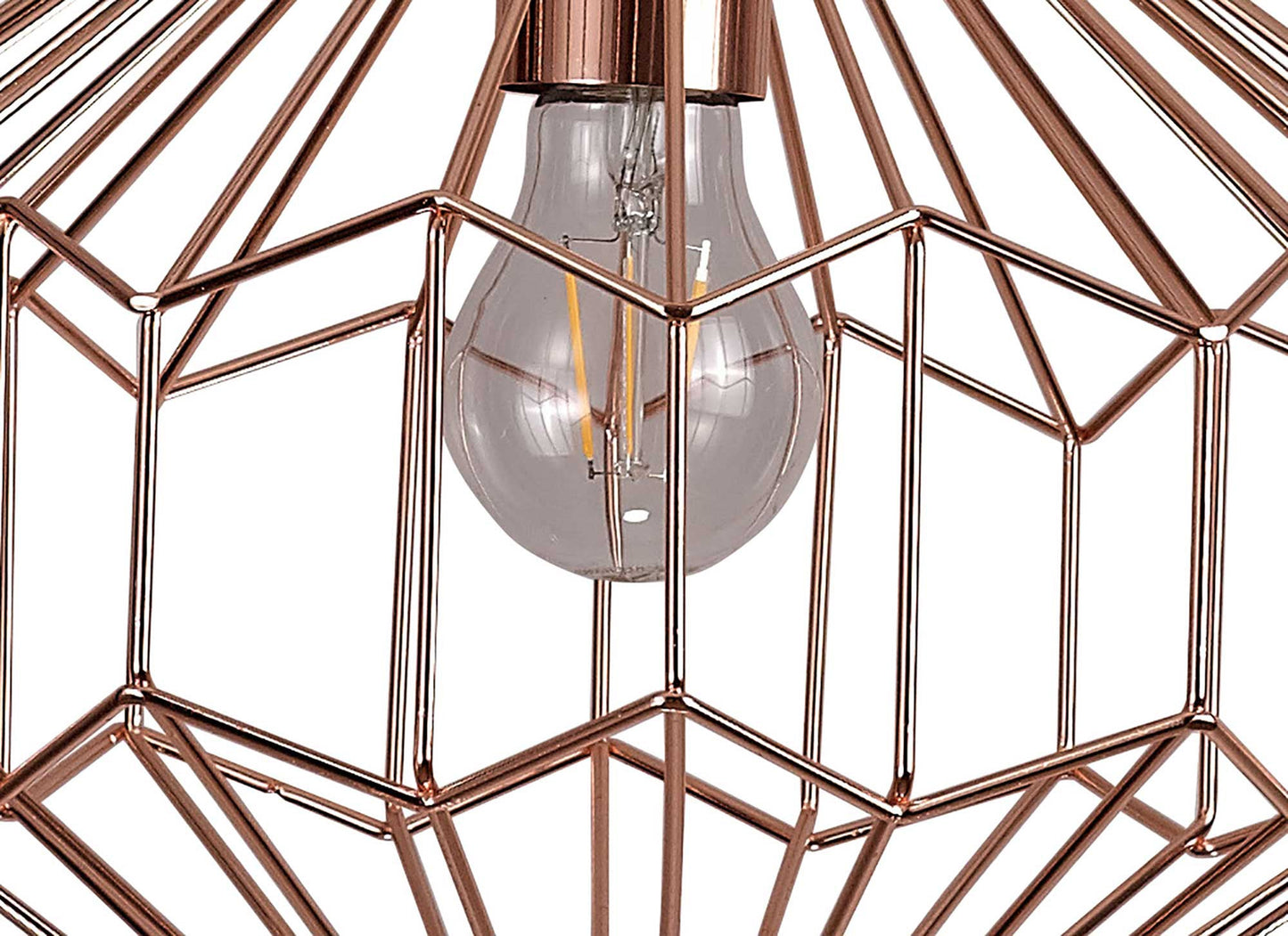 Bucklow Medium Pendant, 1 x E27, Antique Copper and Black 2