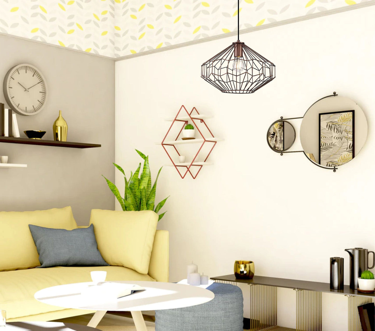 Bucklow Medium Pendant, 1 x E27, Antique Copper and Black 2