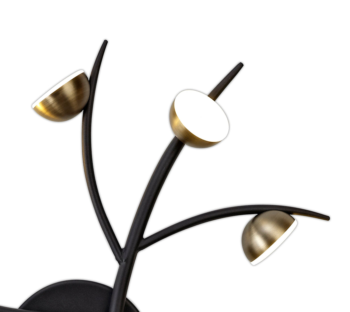 Budworth 12 Light Semi-Flush, 12 x 3W LED, 3000K, 1980lm, Black and Antique Brass, 3yrs Warranty