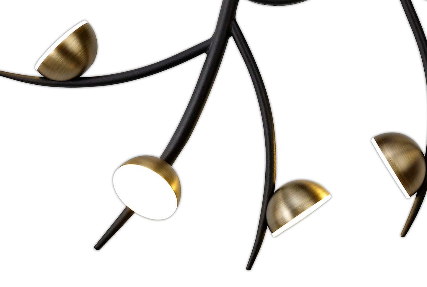 Budworth 12 Light Semi-Flush, 12 x 3W LED, 3000K, 1980lm, Black and Antique Brass, 3yrs Warranty