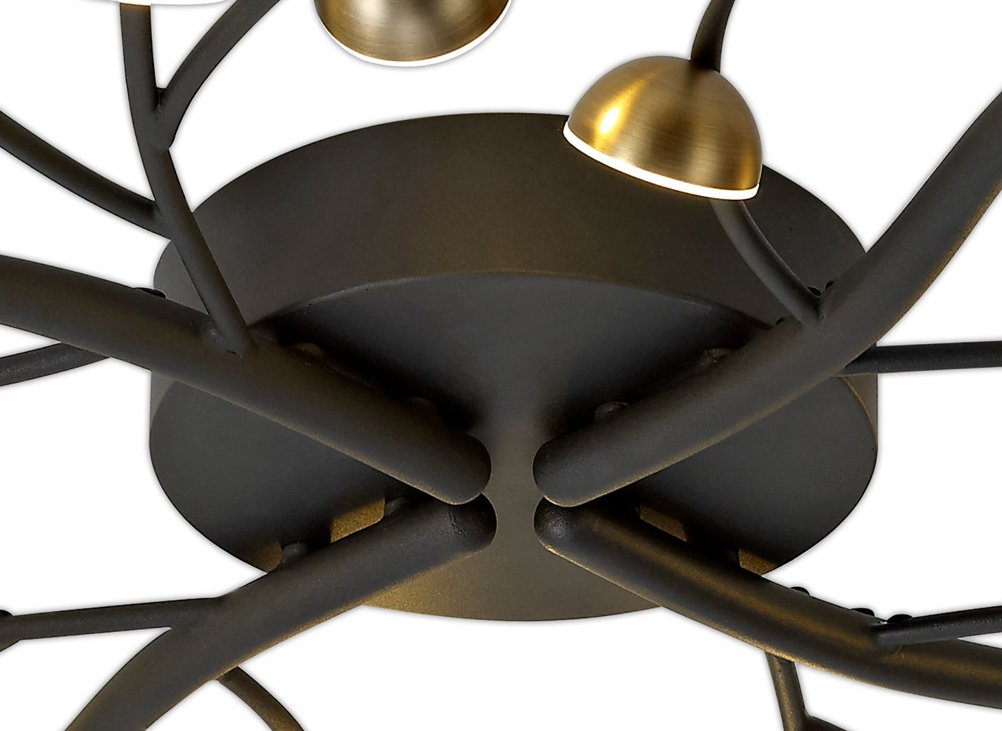 Budworth 28 Light Semi-Flush, 28 x 3W LED, 3000K, 4400lm, Black and Antique Brass, 3yrs Warranty