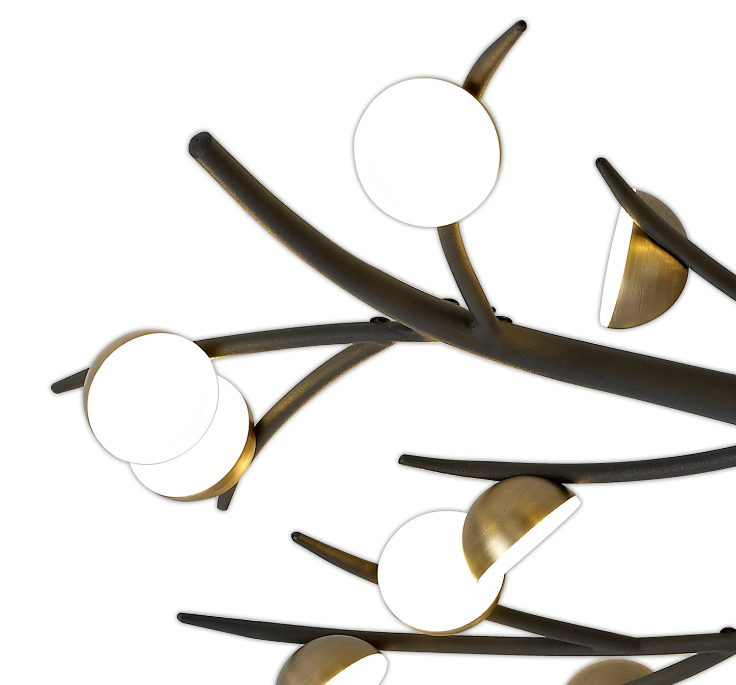 Budworth 28 Light Semi-Flush, 28 x 3W LED, 3000K, 4400lm, Black and Antique Brass, 3yrs Warranty