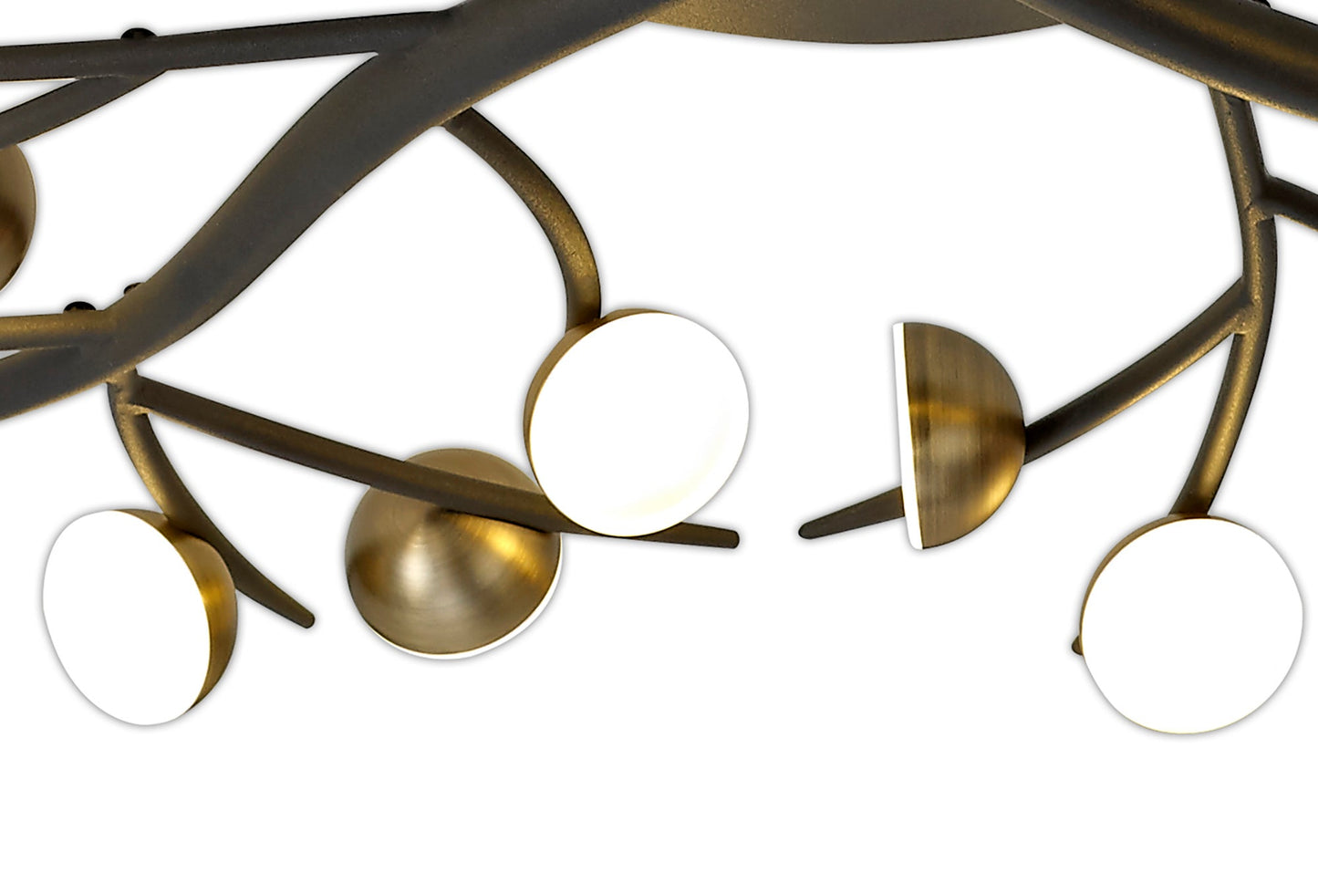 Budworth 28 Light Semi-Flush, 28 x 3W LED, 3000K, 4400lm, Black and Antique Brass, 3yrs Warranty