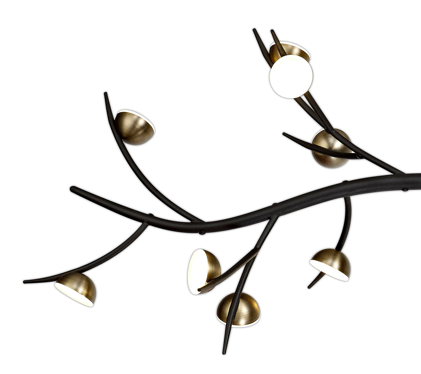 Budworth 16 Light Linear Pendant, 16 x 3W LED, 3000K, 2640lm, Black and Antique Brass, 3yrs Warranty