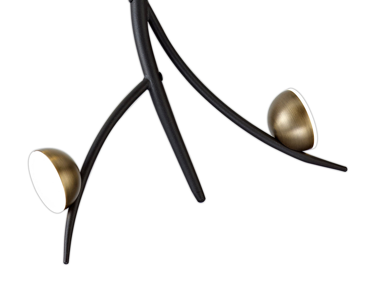 Budworth 8 Light Ceiling Pendant, 8 x 3W LED, 3000K, 1320lm, Black and Antique Brass, 3yrs Warranty
