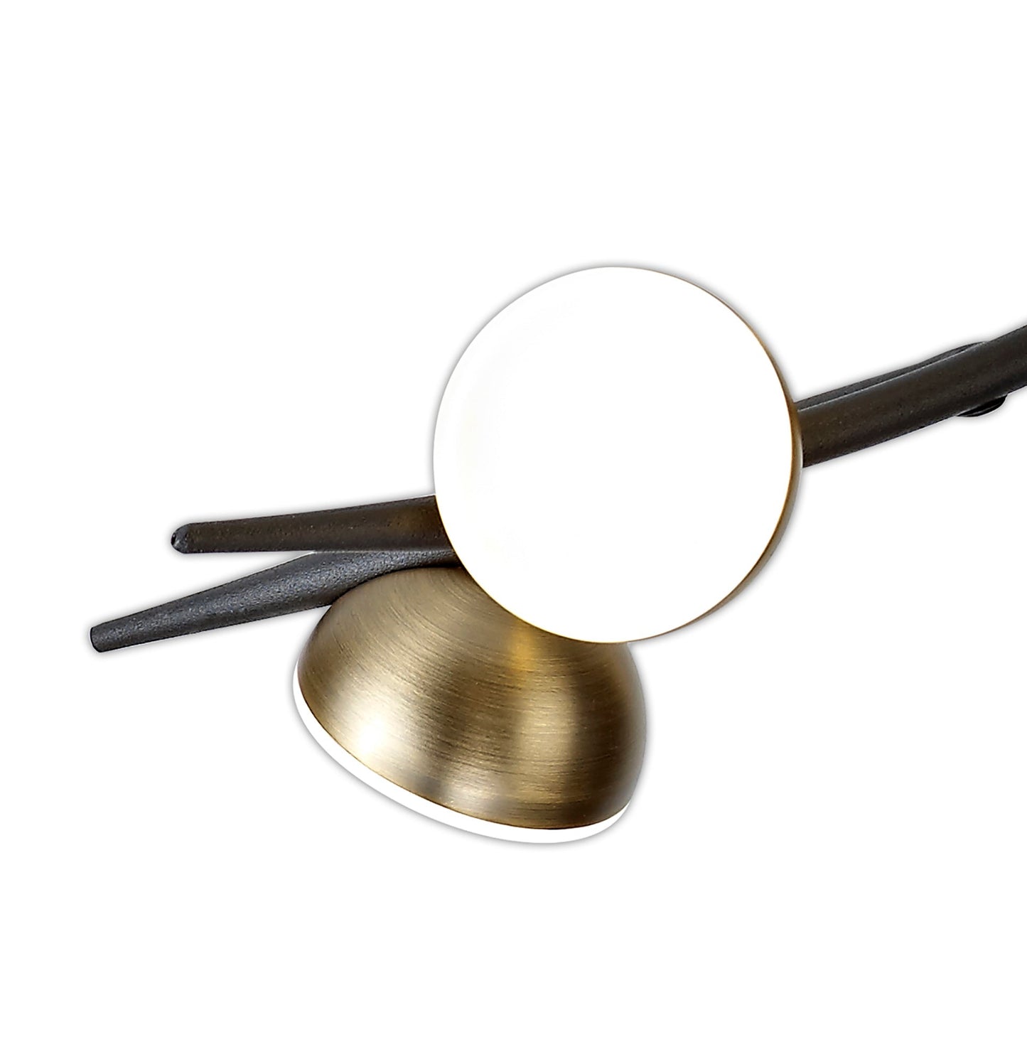 Budworth 8 Light Ceiling Pendant, 8 x 3W LED, 3000K, 1320lm, Black and Antique Brass, 3yrs Warranty
