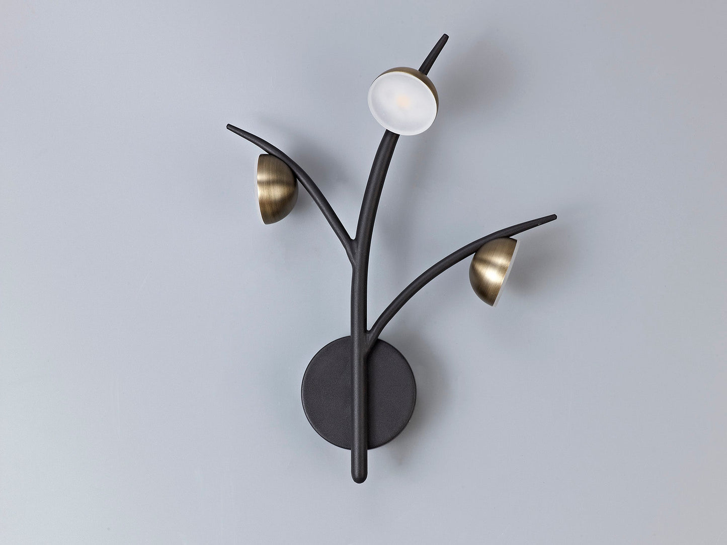 Budworth 3 Light Wall Lamp, 3 x 3W LED, 3000K, 495lm, Black and Antique Brass, 3yrs Warranty