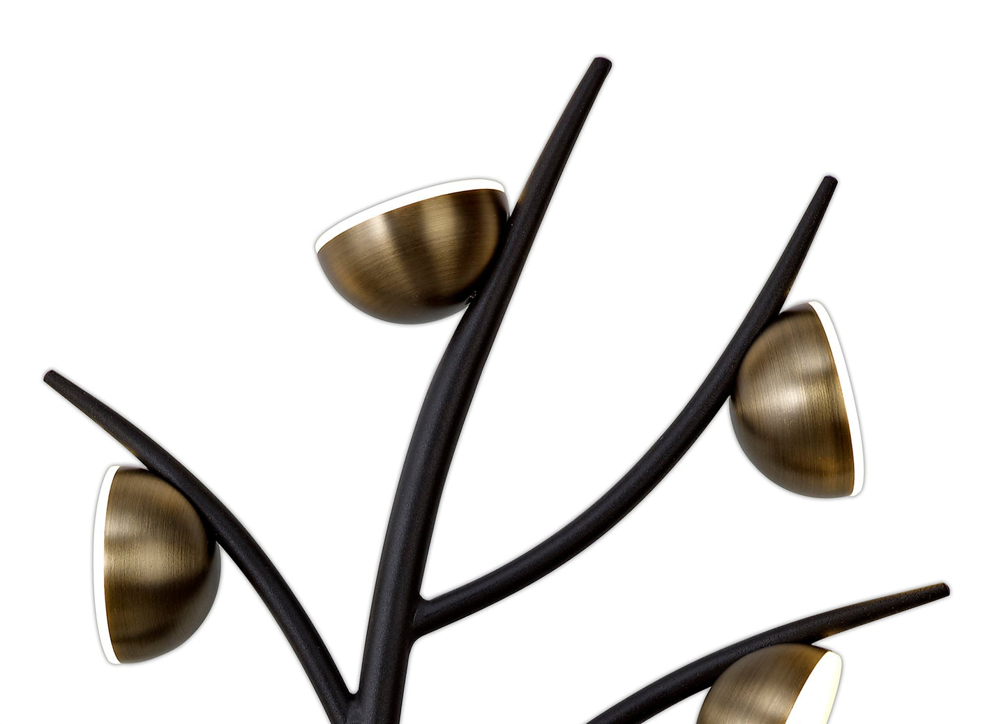 Budworth 5 Light Wall Lamp, 5 x 3W LED, 3000K, 825lm, Black and Antique Brass, 3yrs Warranty