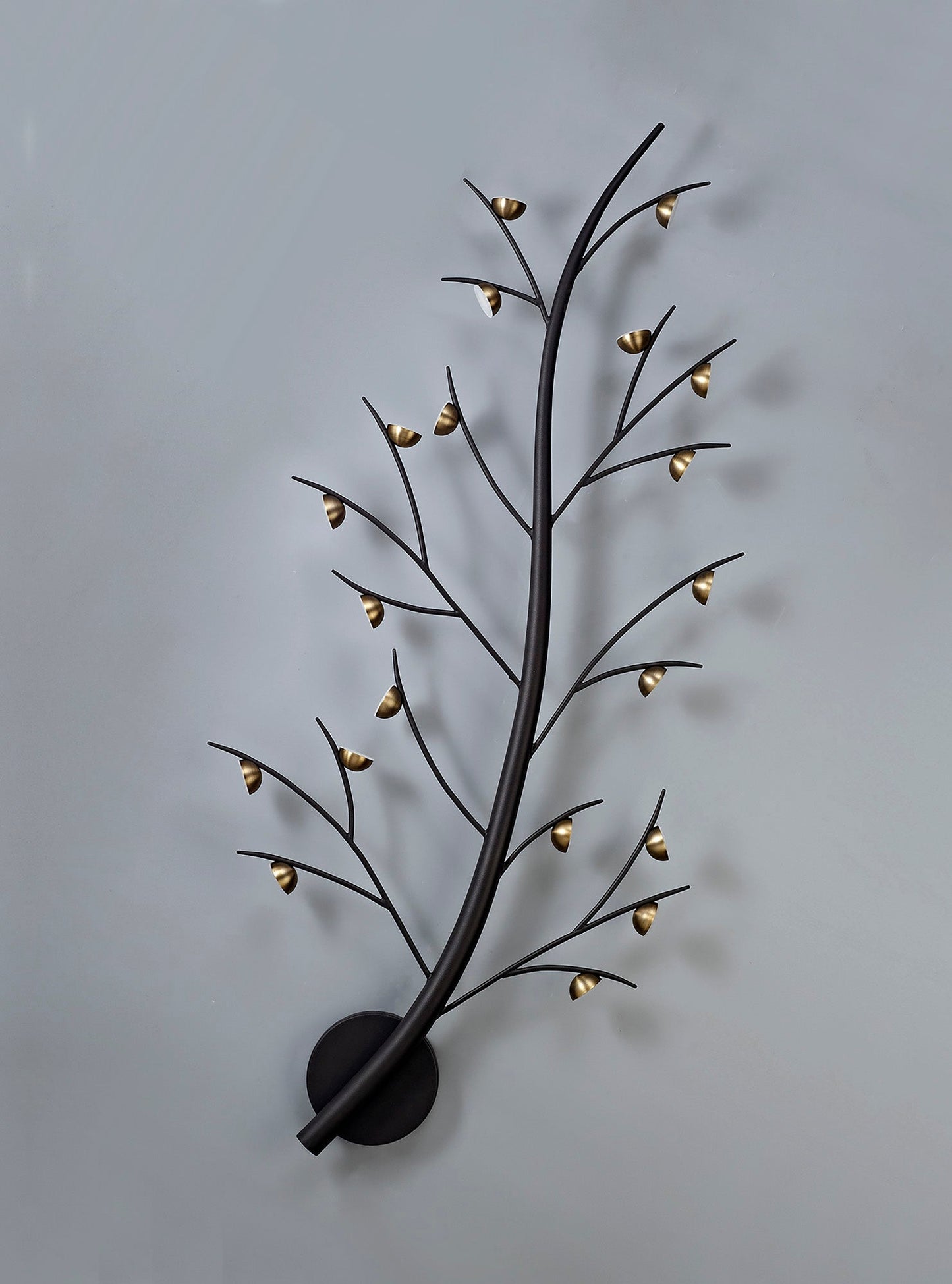 Budworth 20 Light Wall Lamp, 20 x 3W LED, 3000K, 3300lm, Black and Antique Brass, 3yrs Warranty
