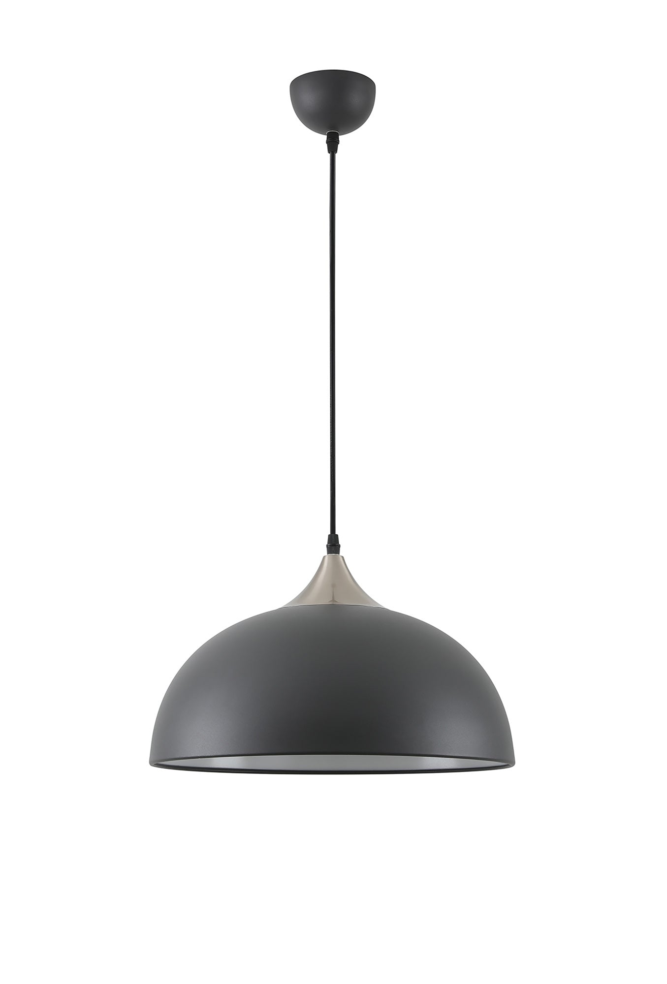 Burton 38cm Small Pendant, 1 x E27, Graphite and Satin Nickel 2