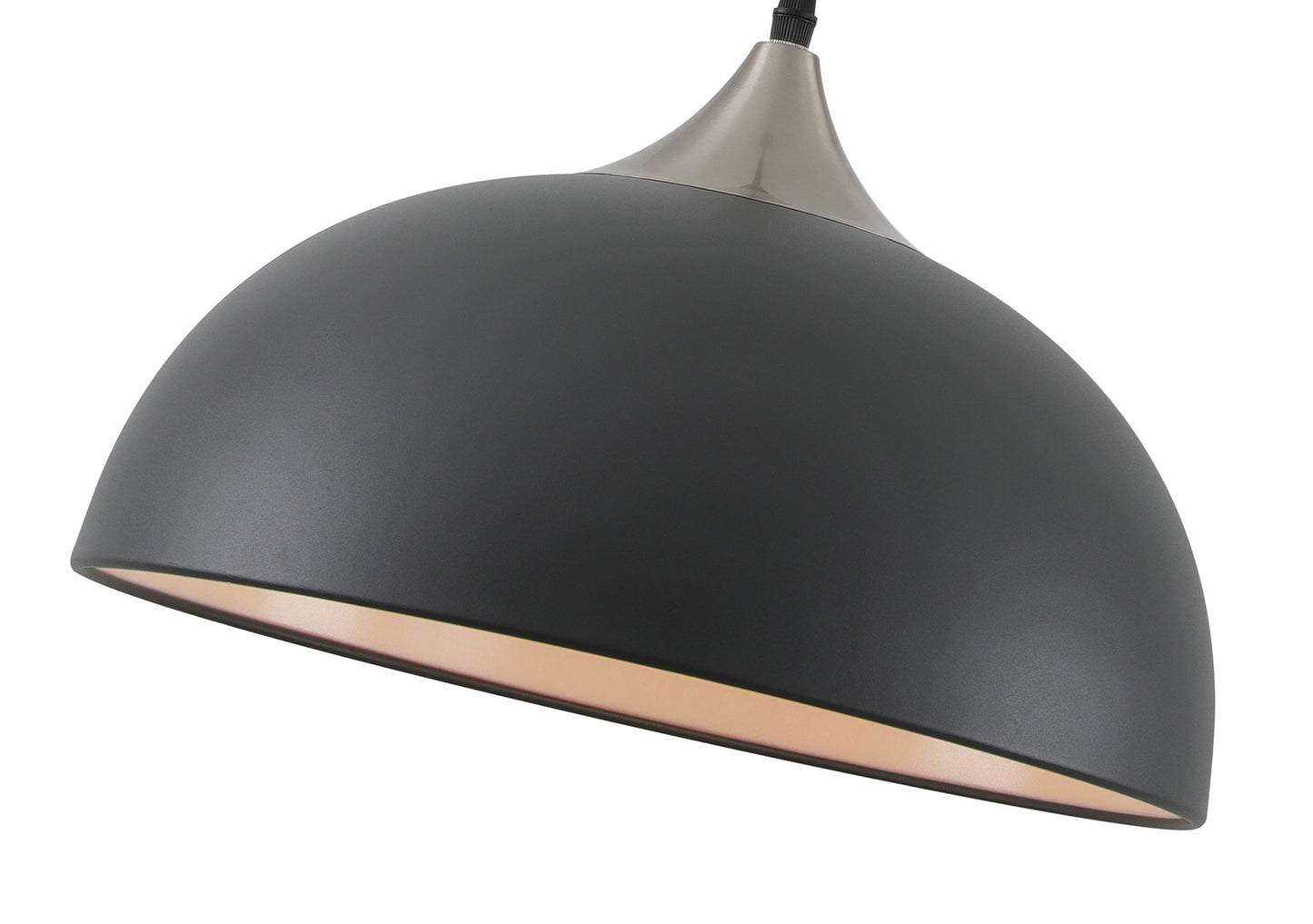 Burton 38cm Small Pendant, 1 x E27, Graphite and Satin Nickel 2