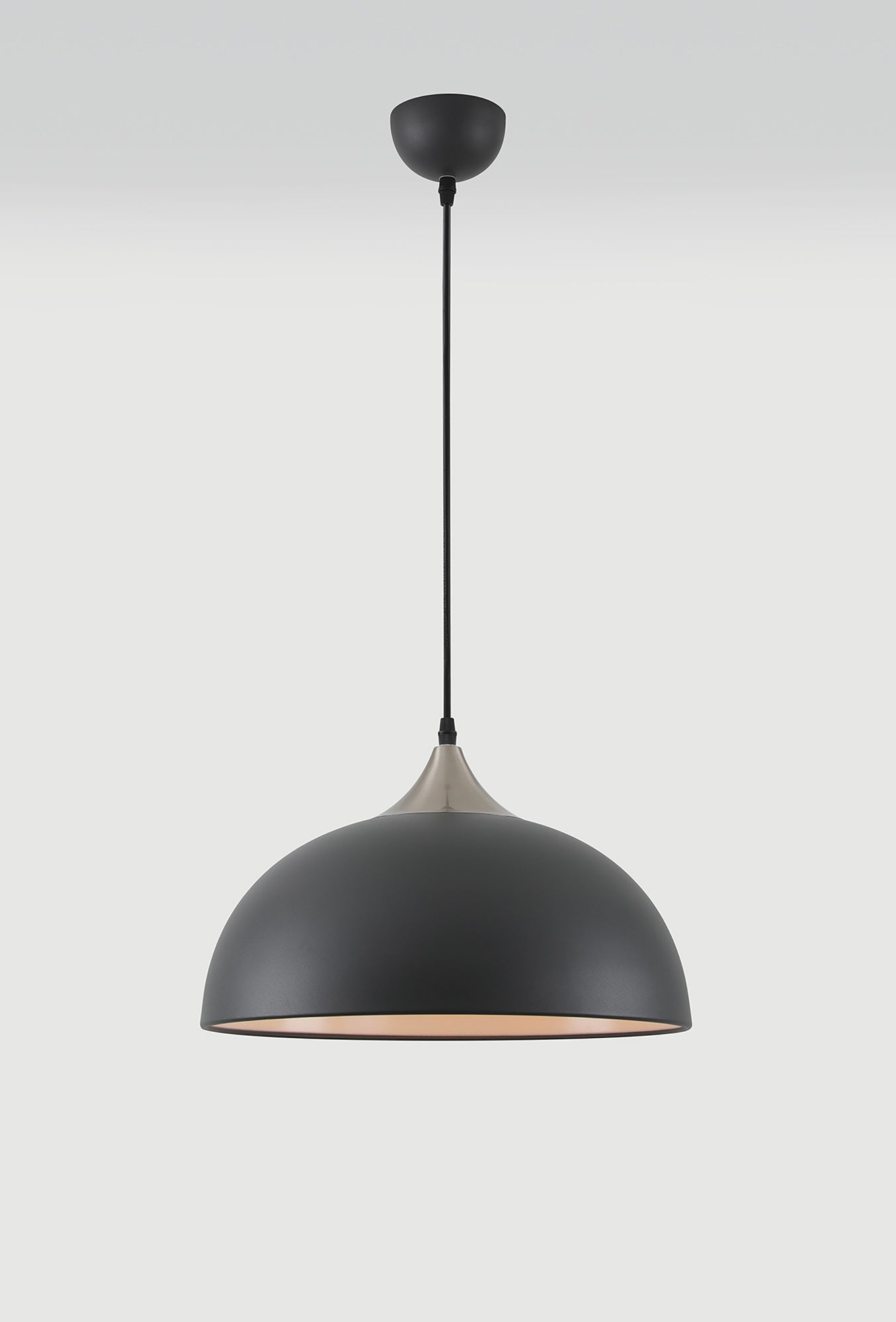 Burton 38cm Small Pendant, 1 x E27, Graphite and Satin Nickel 2
