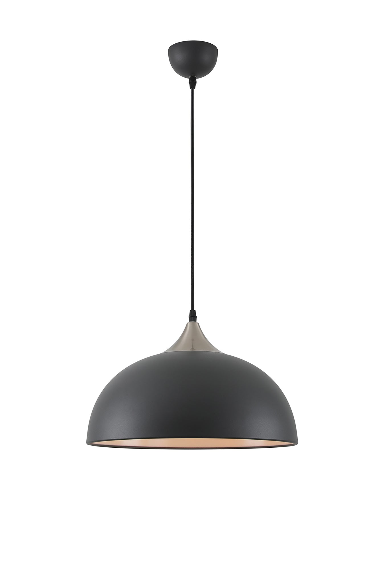 Burton 38cm Small Pendant, 1 x E27, Graphite and Satin Nickel 2