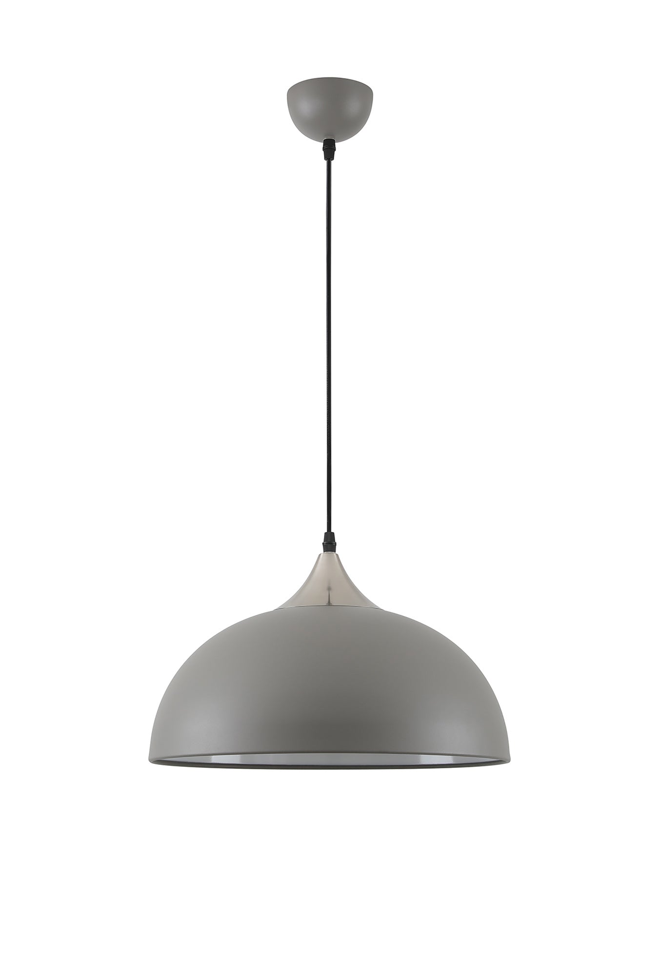 Burton 38cm Small Pendant, 1 x E27, Sand Grey and Satin Nickel 2