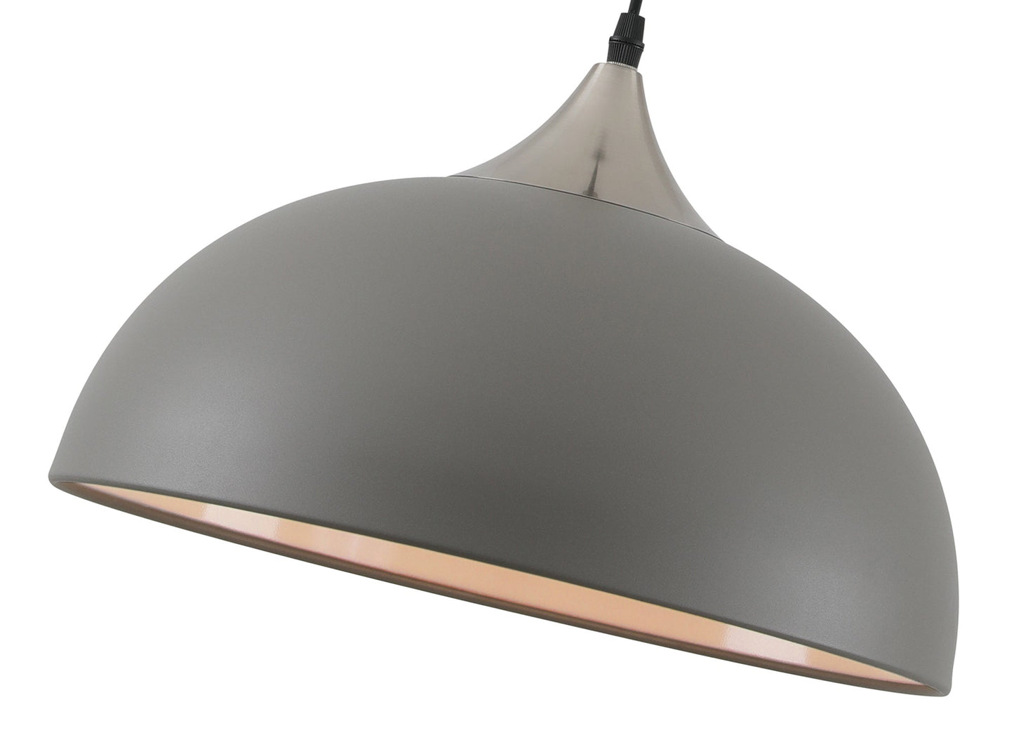 Burton 38cm Small Pendant, 1 x E27, Sand Grey and Satin Nickel 2