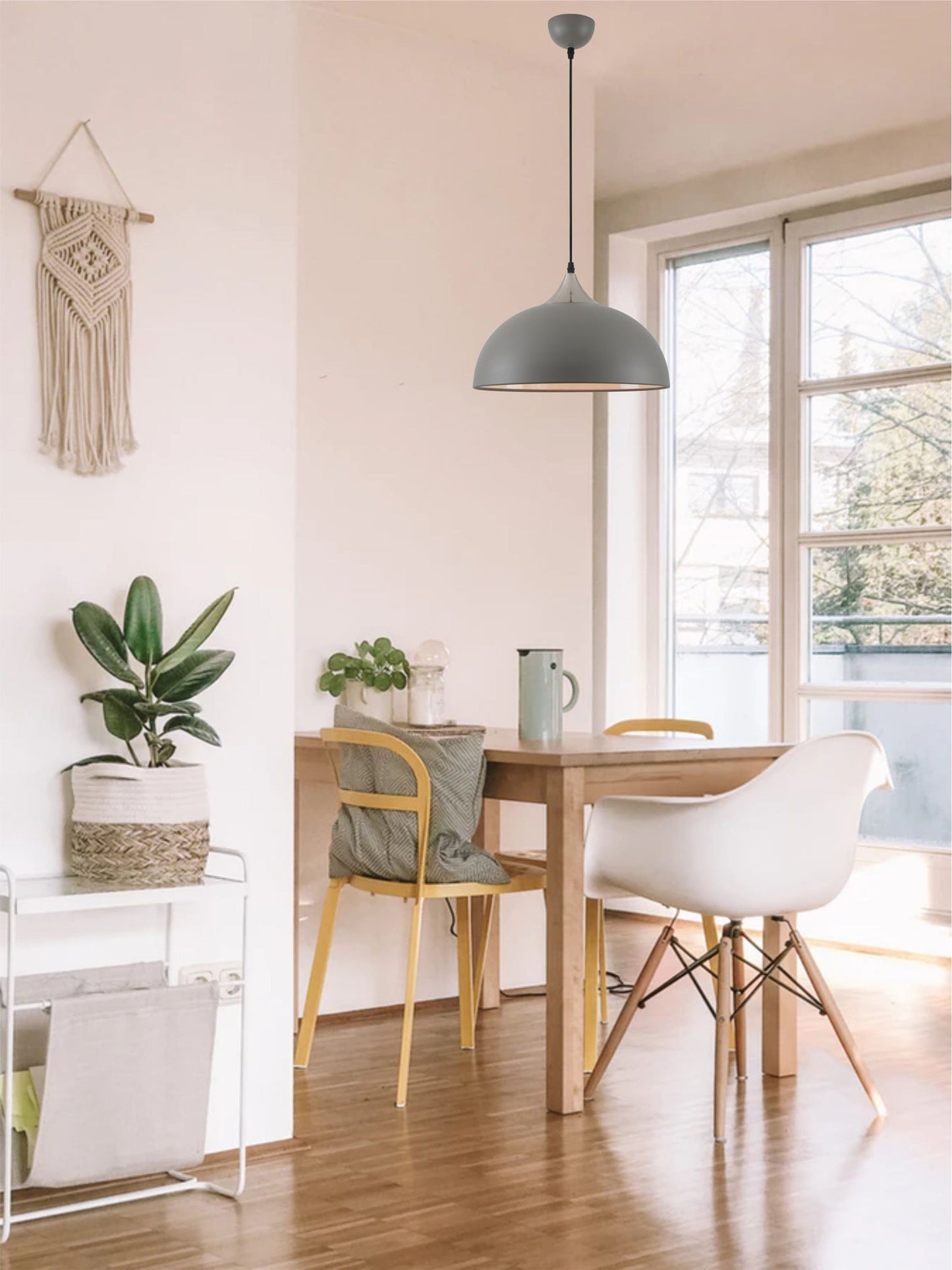 Burton 38cm Small Pendant, 1 x E27, Graphite and Satin Nickel 2