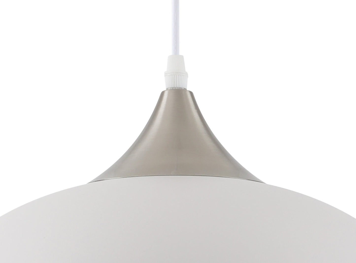 Burton 38cm Small Pendant, 1 x E27, Sand White and Satin Nickel 2