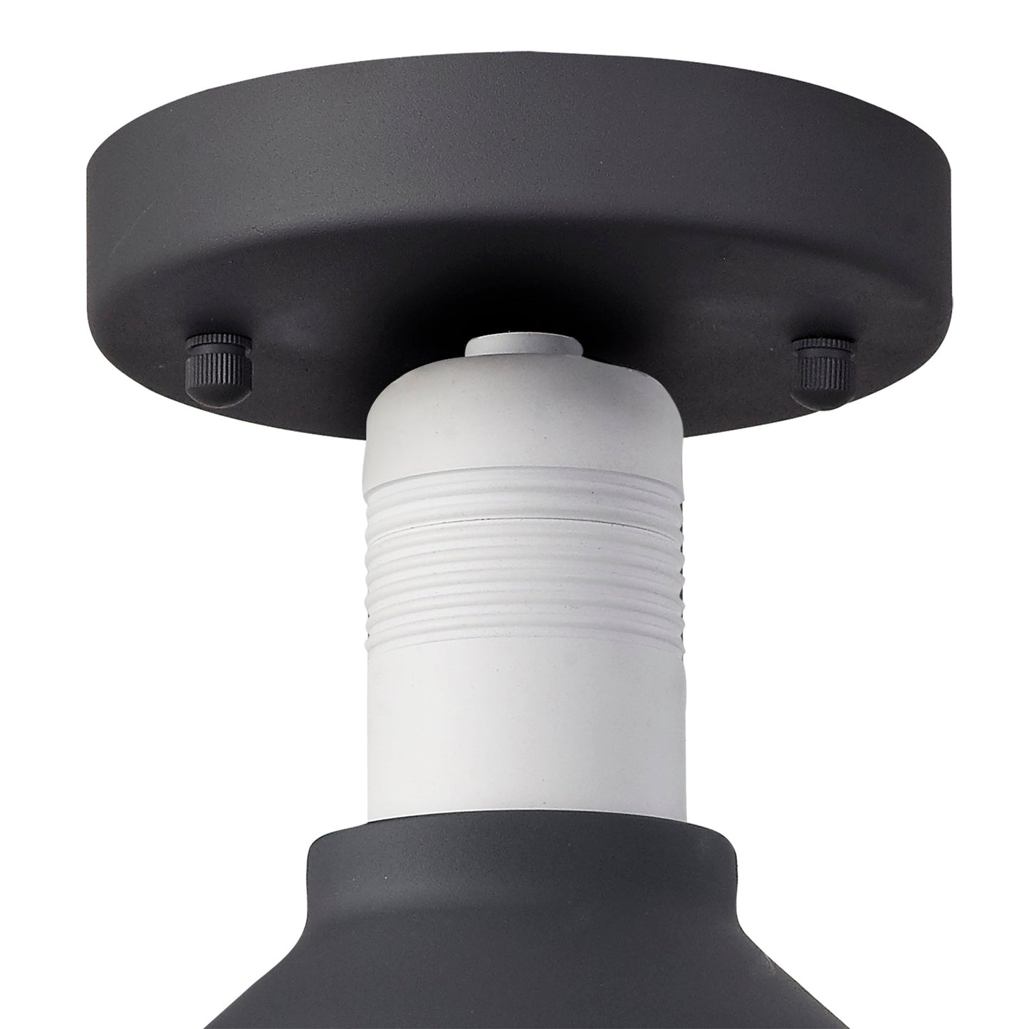 Buttermere Semi-Flush Ceiling, 1 Light E27, IP65, Anthracite and Matt White, 2yrs Warranty