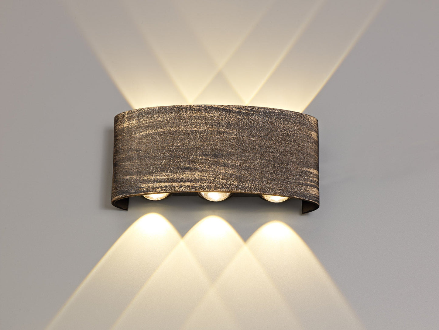 Cavendish Up & Downward Lighting Wall Lamp, 6 x 1W LED, 3000K, 500lm, IP54, Black and Gold, 3yrs Warranty