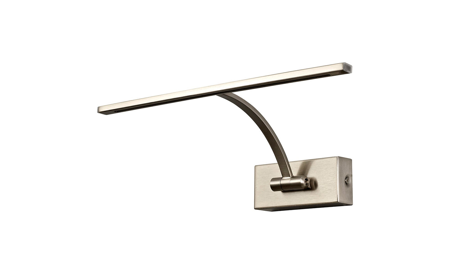 Chorley Small 1 Arm Wall Lamp and Picture Light, 1 x 6W LED, 3000K, 470lm, Satin Nickel, 3yrs Warranty
