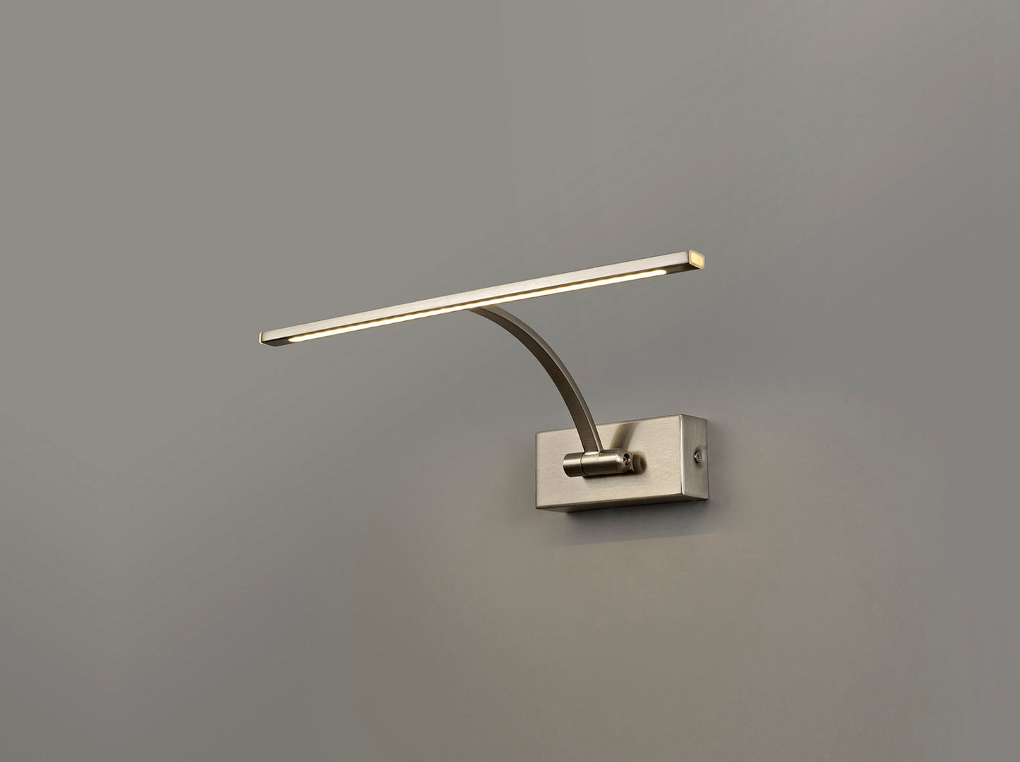 Chorley Small 1 Arm Wall Lamp and Picture Light, 1 x 6W LED, 3000K, 470lm, Satin Nickel, 3yrs Warranty