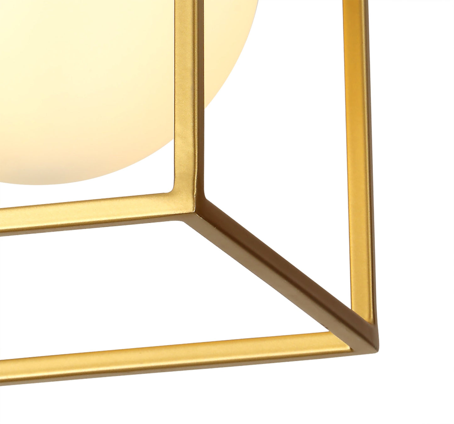 Christleton Square Ceiling Flush, 1 Light E14, Matt Black and Painted Gold