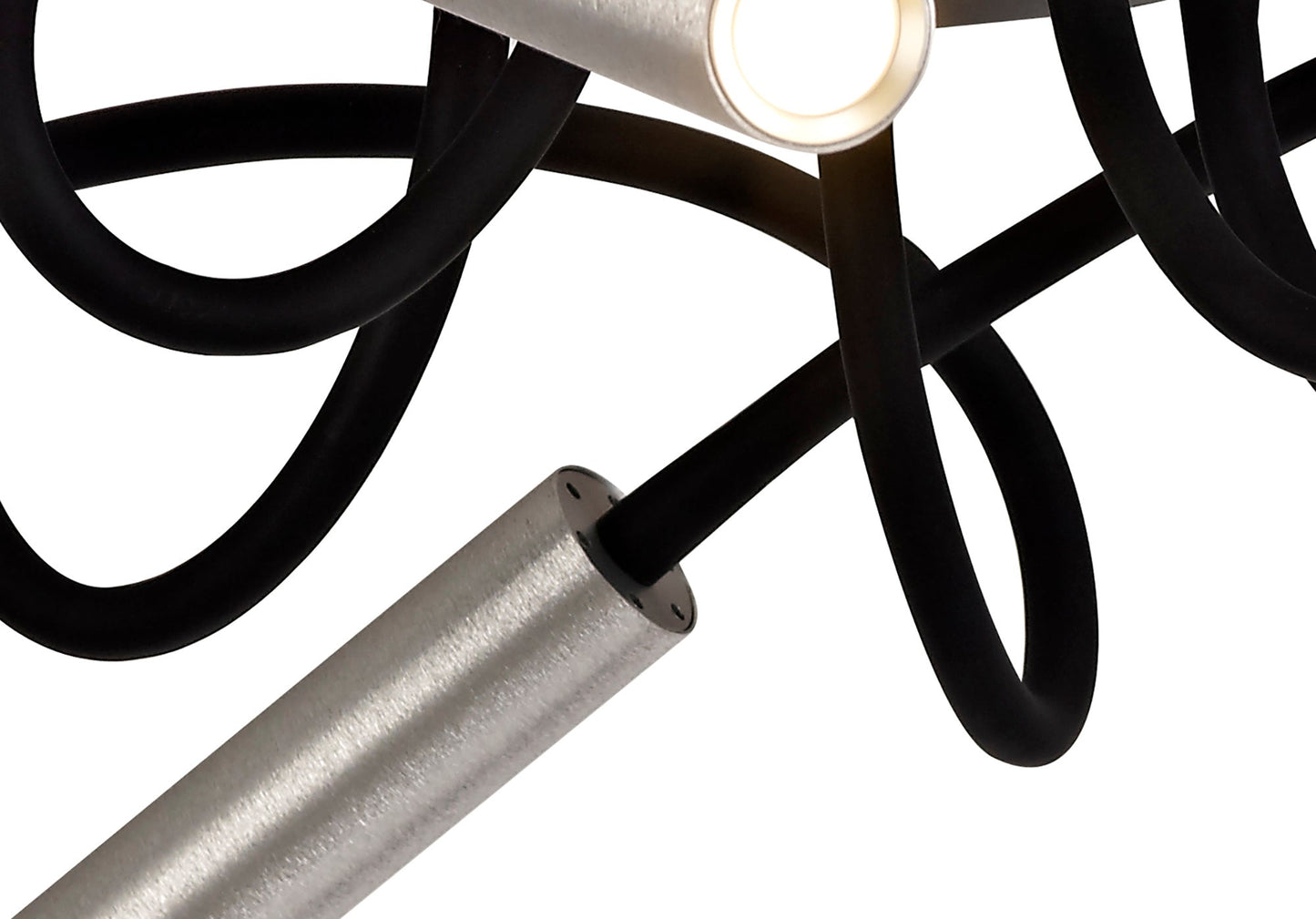 Clifton Ceiling, 5 Light Adjustable Arms, 5 x 5W LED Dimmable, 3000K, 1550lm, Black and Aluminium, 3yrs Warranty