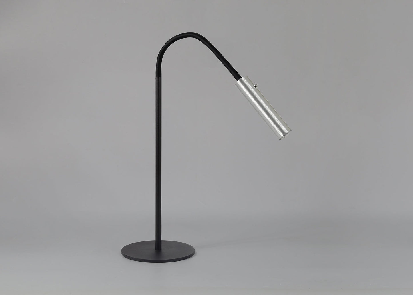 Clifton Table Lamp, 1 Light Adjustable Switched, 1 x 7W LED, 3000K, 436lm, Black and Aluminium, 3yrs Warranty