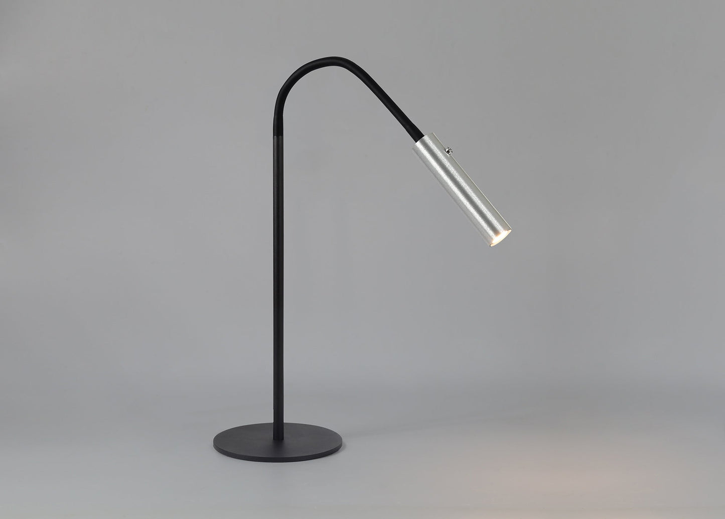 Clifton Table Lamp, 1 Light Adjustable Switched, 1 x 7W LED, 3000K, 436lm, Black and Aluminium, 3yrs Warranty