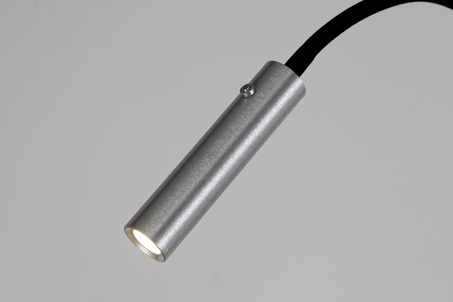 Clifton Floor Lamp, 1 Light Adjustable Switched, 1 x 7W LED, 3000K, 436lm, Black and Aluminium, 3yrs Warranty