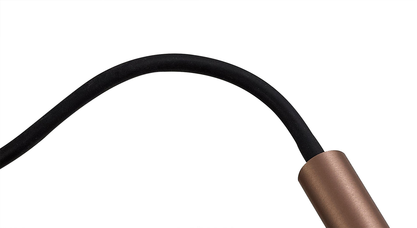 Clifton Ceiling, 1 Light Adjustable Arm, 1 x 5W LED, 3000K, 310lm, Black and Satin Copper, 3yrs Warranty